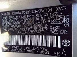 2008 TOYOTA SCION TC, SILVER, 2.4L, AT.   Z24908